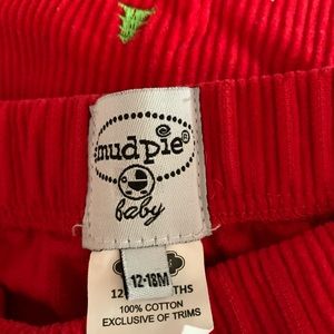 Mud pie corduroy Christmas tree pants